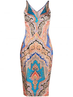 Sukienka bez rękawów z nadrukiem z wzorem paisley Dolce & Gabbana Pre-owned niebieska
