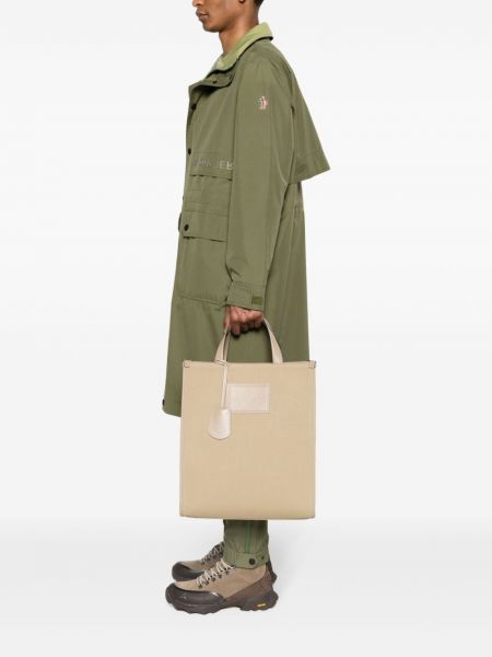 Shopper handtasche aus baumwoll Moncler beige