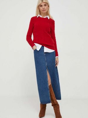 Sweter wełniany Polo Ralph Lauren czerwony