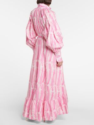 Vestido largo de algodón con estampado Patou rosa