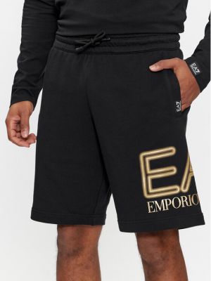 Marškinėliai ilgomis rankovėmis ilgomis rankovėmis Ea7 Emporio Armani juoda