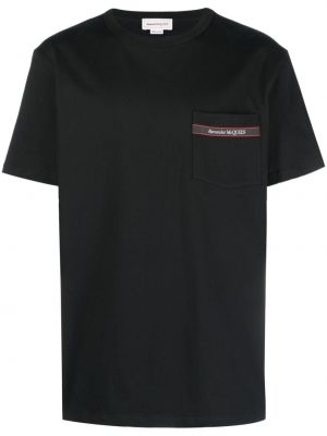 T-shirt en coton avec poches Alexander Mcqueen noir