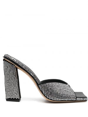 Cipele na petu s kristalima Giaborghini crna