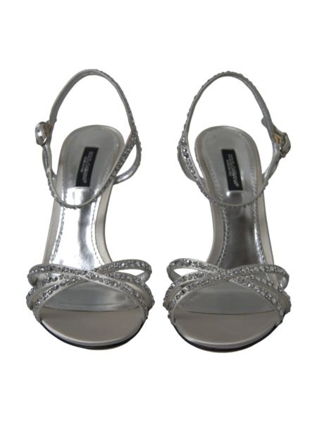 Sandały z kryształkami Dolce And Gabbana srebrne