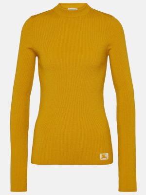 Vilnonis megztinis Burberry geltona