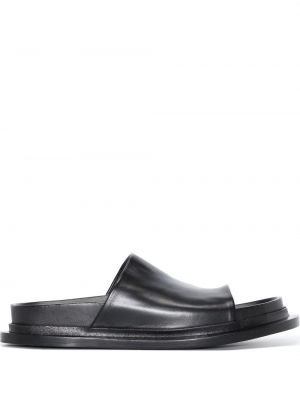 Lær flip-flops ingen hæl Jil Sander svart