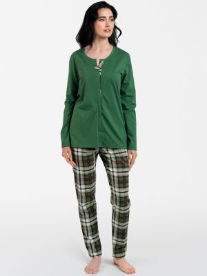 Pyžamo s potiskem s dlouhými rukávy Italian Fashion zelené