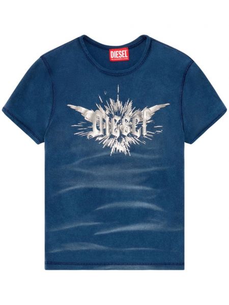 T-shirt aus baumwoll Diesel blau