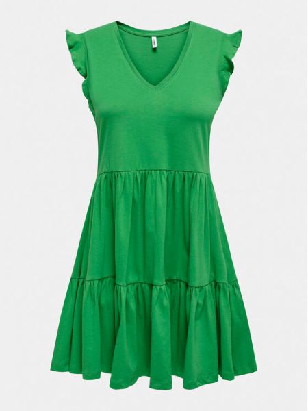 Sukienka mini z falbankami Only zielona