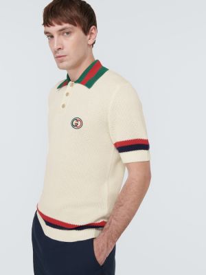 Svītrainas kokvilnas polo krekls Gucci