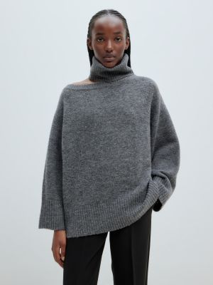 Меланжов пуловер Edited сиво