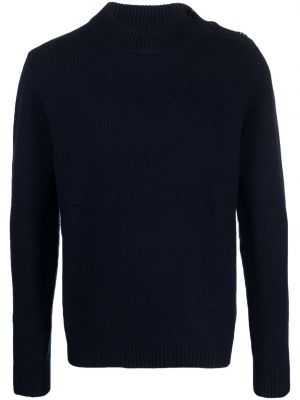 Вълнен пуловер с копчета Dondup синьо