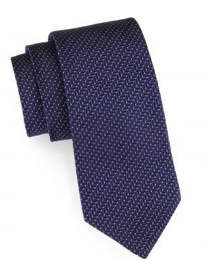Жаккардовый шелковый галстук Emporio Armani синий
