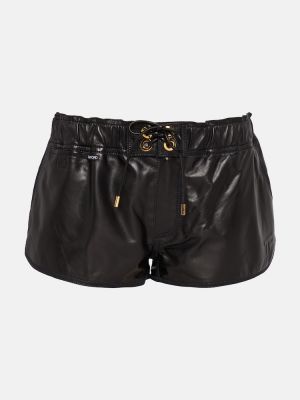 Pantalones cortos de cuero Tom Ford negro
