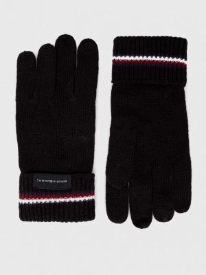Rękawiczki wełniane Tommy Hilfiger czarne