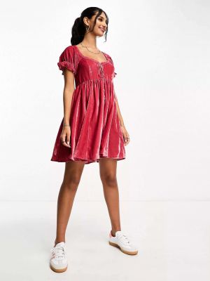 Бархатное платье Asos розовое