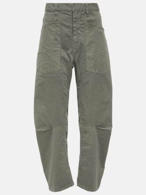 Pantaloni di cotone Nili Lotan verde