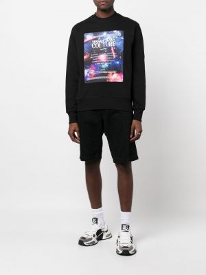 Sweatshirt mit rundhalsausschnitt mit print Versace Jeans Couture schwarz