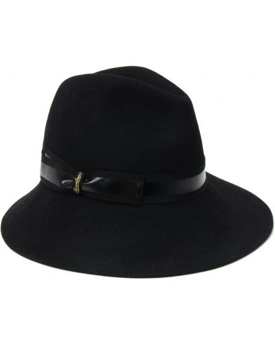 Черная шерстяная шляпа Borsalino