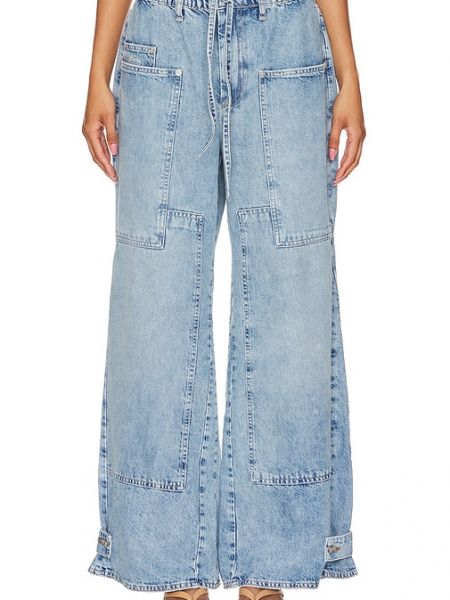 Pantalones anchos Free People azul