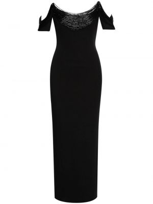 Drapované koktejlové šaty Oscar De La Renta černé