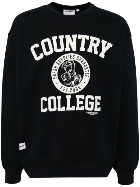 Printti crewneck collegepaita Chocoolate sininen