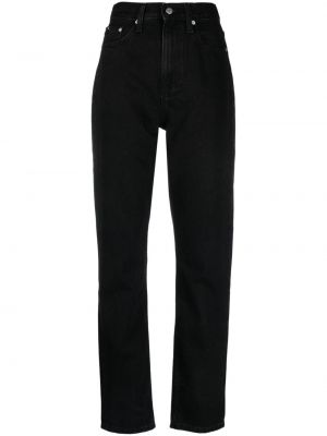 Slim fit džíny s klučičím střihem s vysokým pasem Calvin Klein Jeans černé