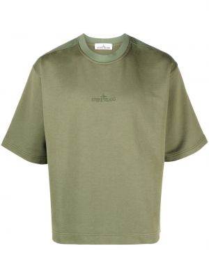 T-shirt med broderi Stone Island grön