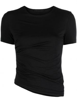 T-shirt asymétrique drapé Helmut Lang noir