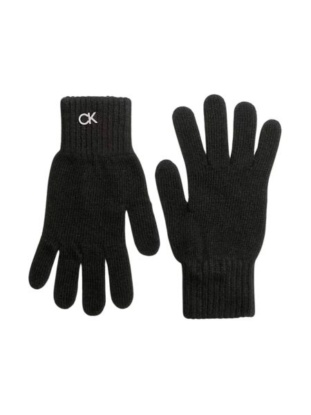 Dzianinowe rękawiczki wsuwane Calvin Klein czarne