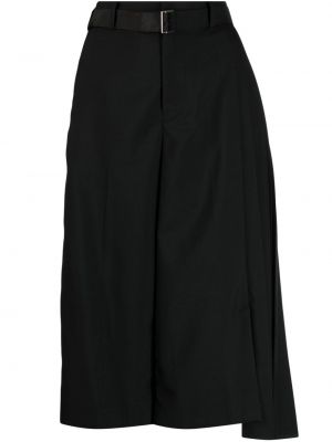 Plisované nohavice Sacai čierna