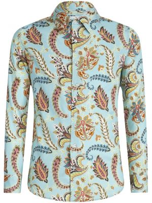 Bavlnená dlhá košeľa s potlačou s paisley vzorom Etro