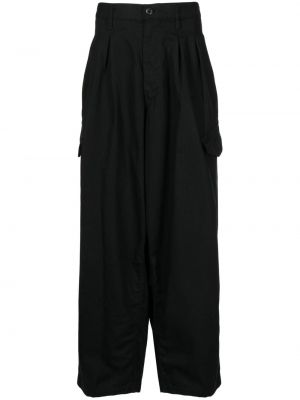 Relaxed карго панталони Yohji Yamamoto черно