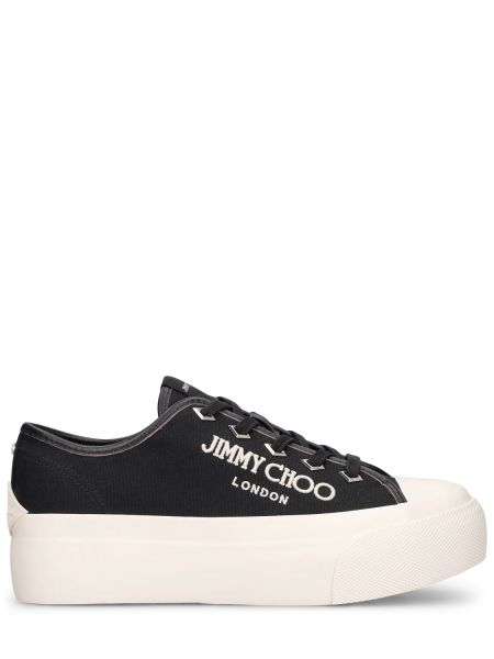 Δερμάτινα sneakers Jimmy Choo μαύρο