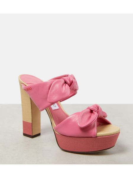 Kožne sandale s platformom Jimmy Choo ružičasta