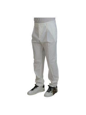 Pantalones chinos de algodón formal Dolce & Gabbana blanco