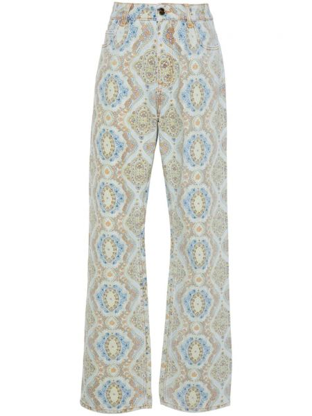 Paisley painettu straight leg-farkut Etro sininen