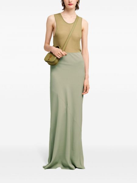Krepové dlouhá sukně Ami Paris zelené