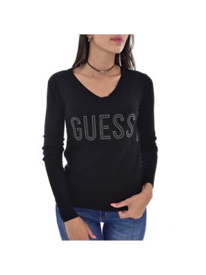 Bluza z perełkami Guess czarna