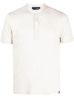 Lininis polo marškinėliai Lardini balta