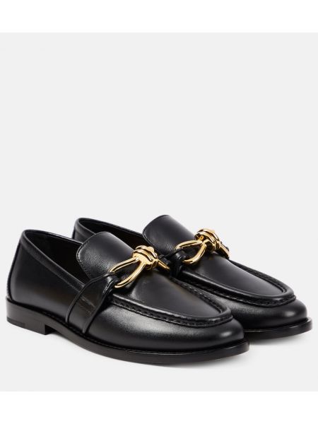 Loafers i läder Bottega Veneta svart