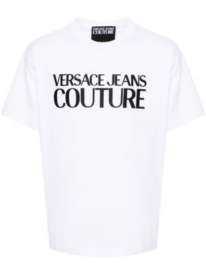 Raštuotas medvilninis marškinėliai Versace Jeans Couture