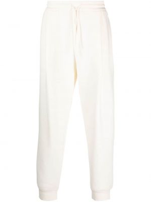 Bavlnené teplákové nohavice Emporio Armani biela