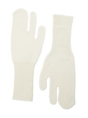 Rękawiczki wełniane Mm6 Maison Margiela białe