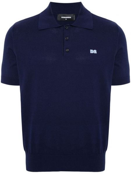 Poloshirt med broderier Dsquared2 blå