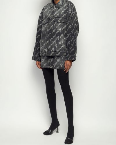 Džínsová sukňa s nízkym pásom Balenciaga čierna