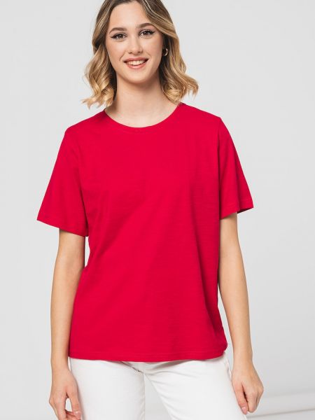 Хлопковая футболка свободного кроя United Colors Of Benetton красная