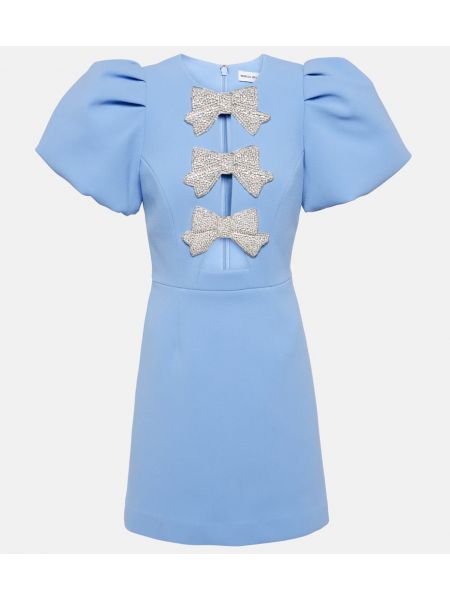 Mini vestido con lazo de crepé Rebecca Vallance azul