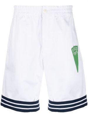 Памучни шорти на райета Kenzo бяло