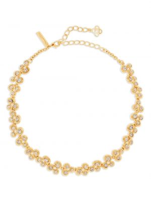 Krištáľový hodvábny náhrdelník Oscar De La Renta zlatá